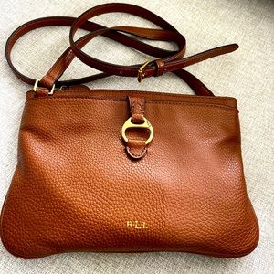 Lauren Ralph Lauren Brown Leather
Crossbody with Adjustable Strap Gold
Hardware